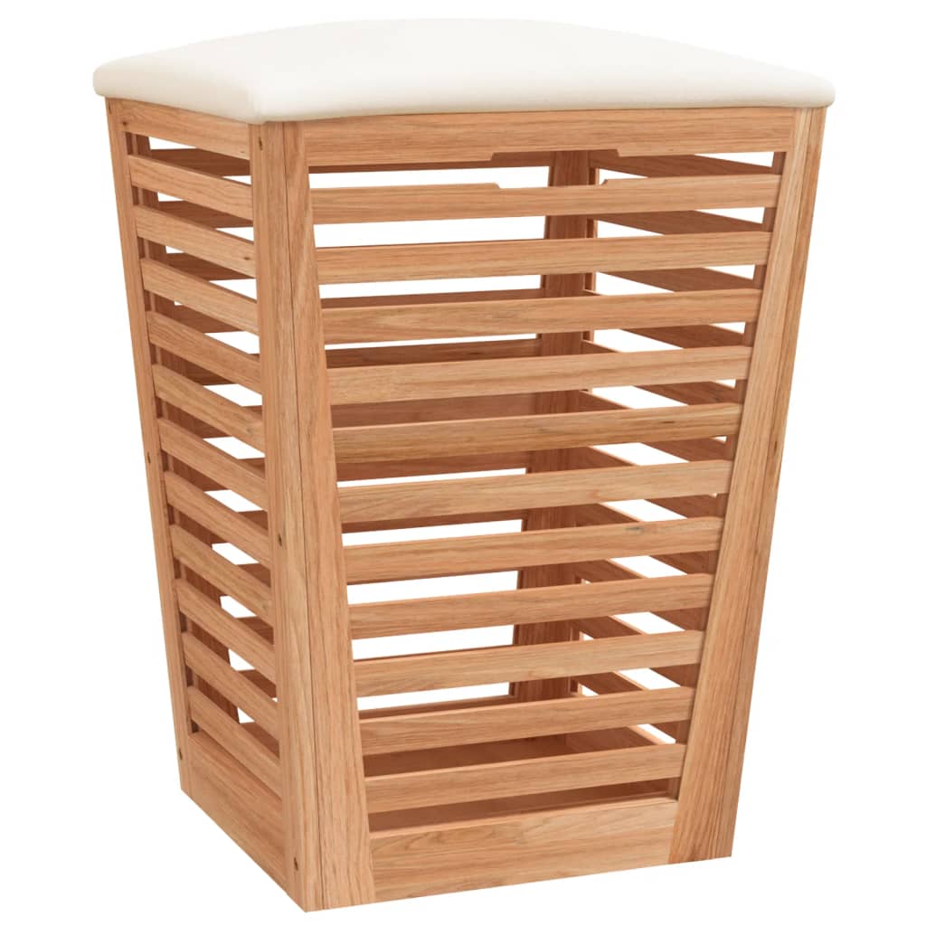 vidaXL Taburete de baño madera maciza de nogal 40,5x40,5x56 cm