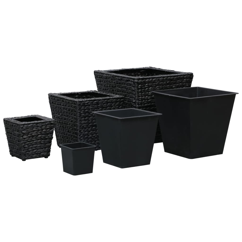vidaXL Conjunto de arriates 3 piezas jacinto de agua negro