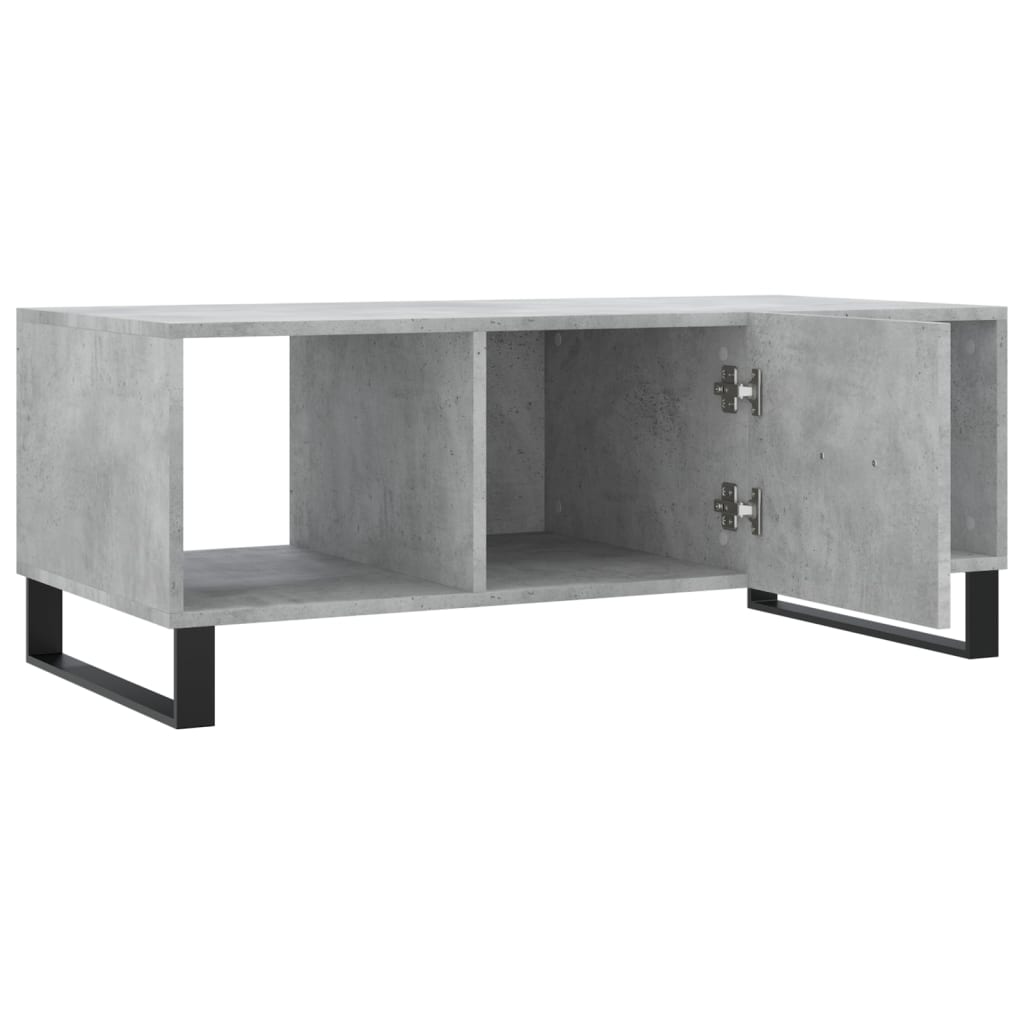 vidaXL Mesa de centro madera contrachapada gris hormigón 102x50x40 cm