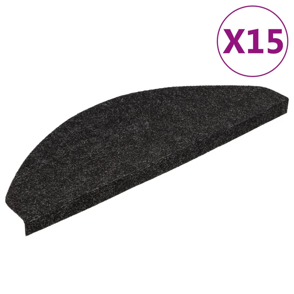 vidaXL Alfombrilla autoadhesiva de escalera 15 uds 65x22,5x3,5 cm