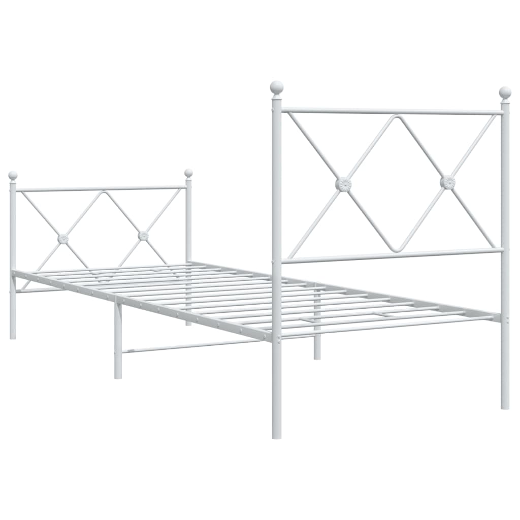 vidaXL Estructura cama sin colchón con estribo metal blanco 75x190 cm