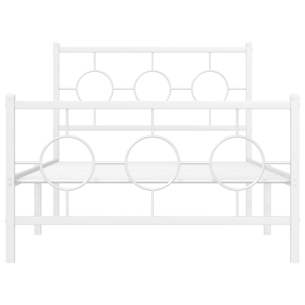 vidaXL Estructura cama sin colchón con estribo metal blanco 100x200 cm