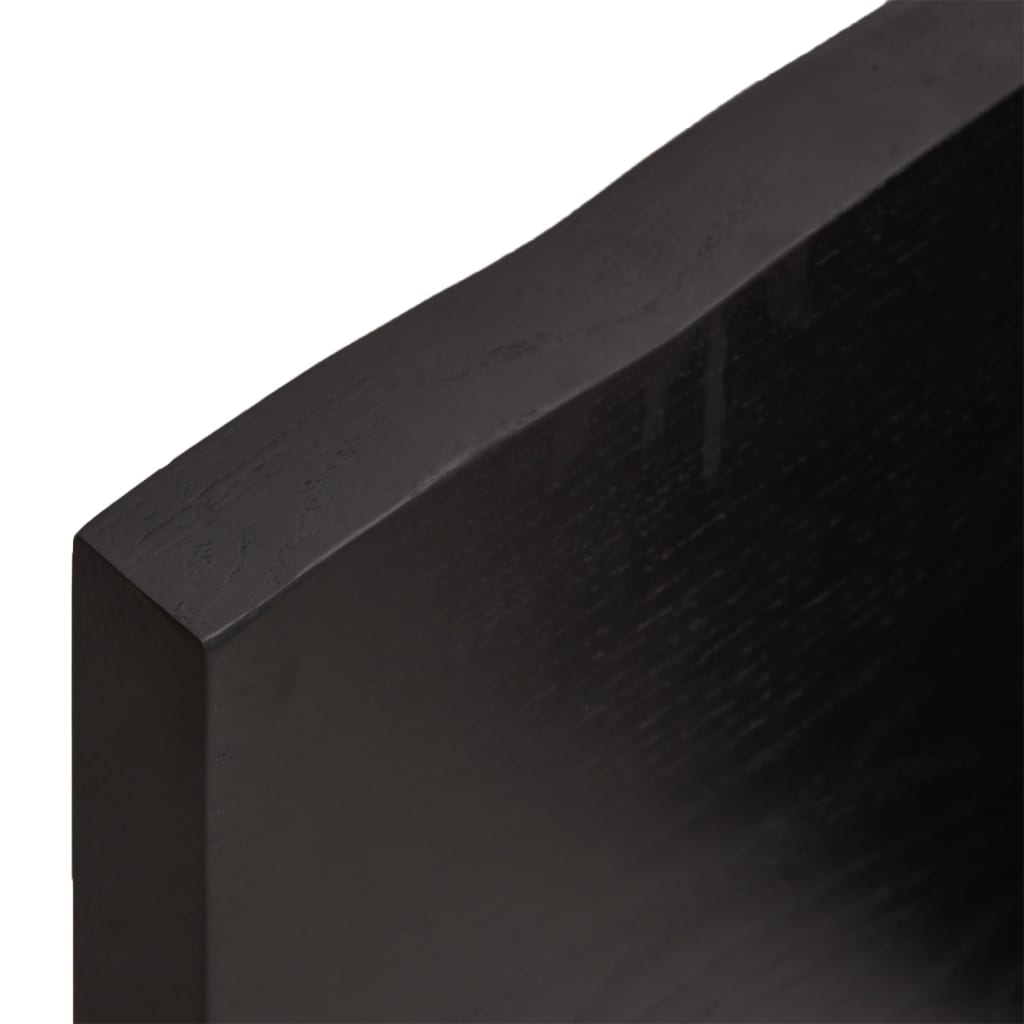 vidaXL Encimera de baño madera tratada marrón oscuro 100x40x(2-4) cm