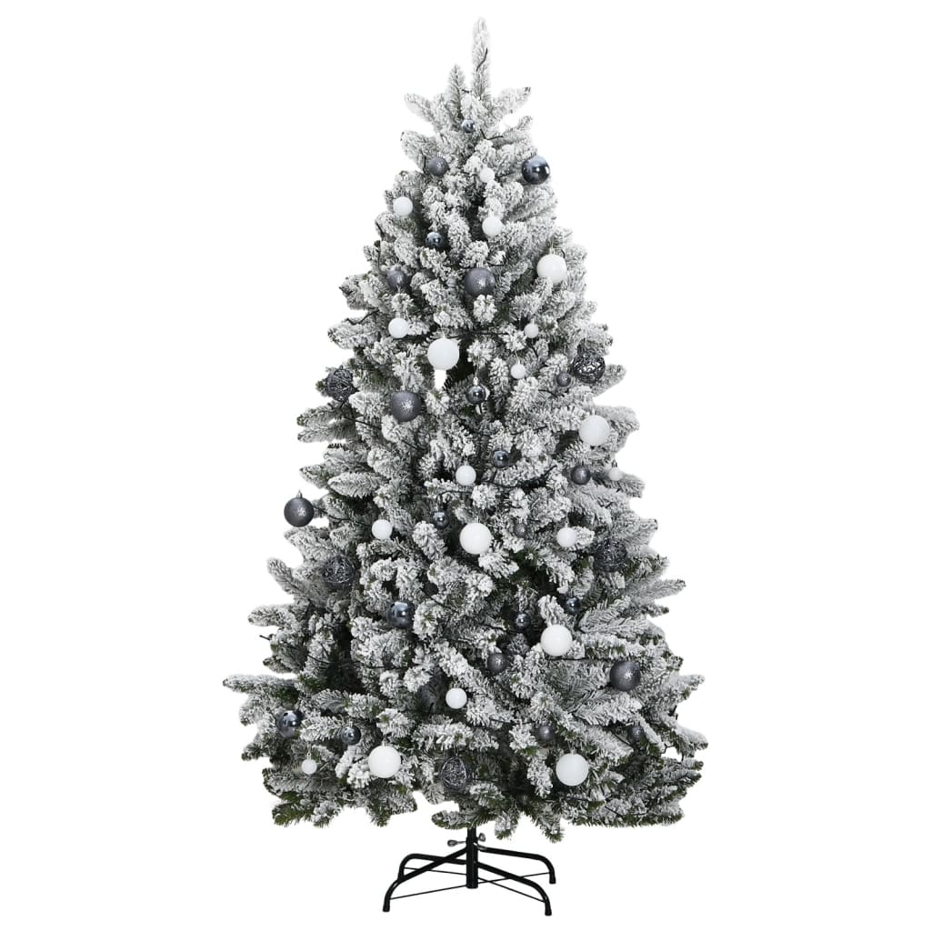 vidaXL Árbol de Navidad artificial con bisagras 300 LED y bolas 180 cm