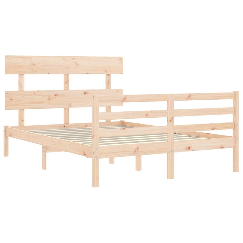 vidaXL Estructura de cama con cabecero madera maciza 140x200 cm