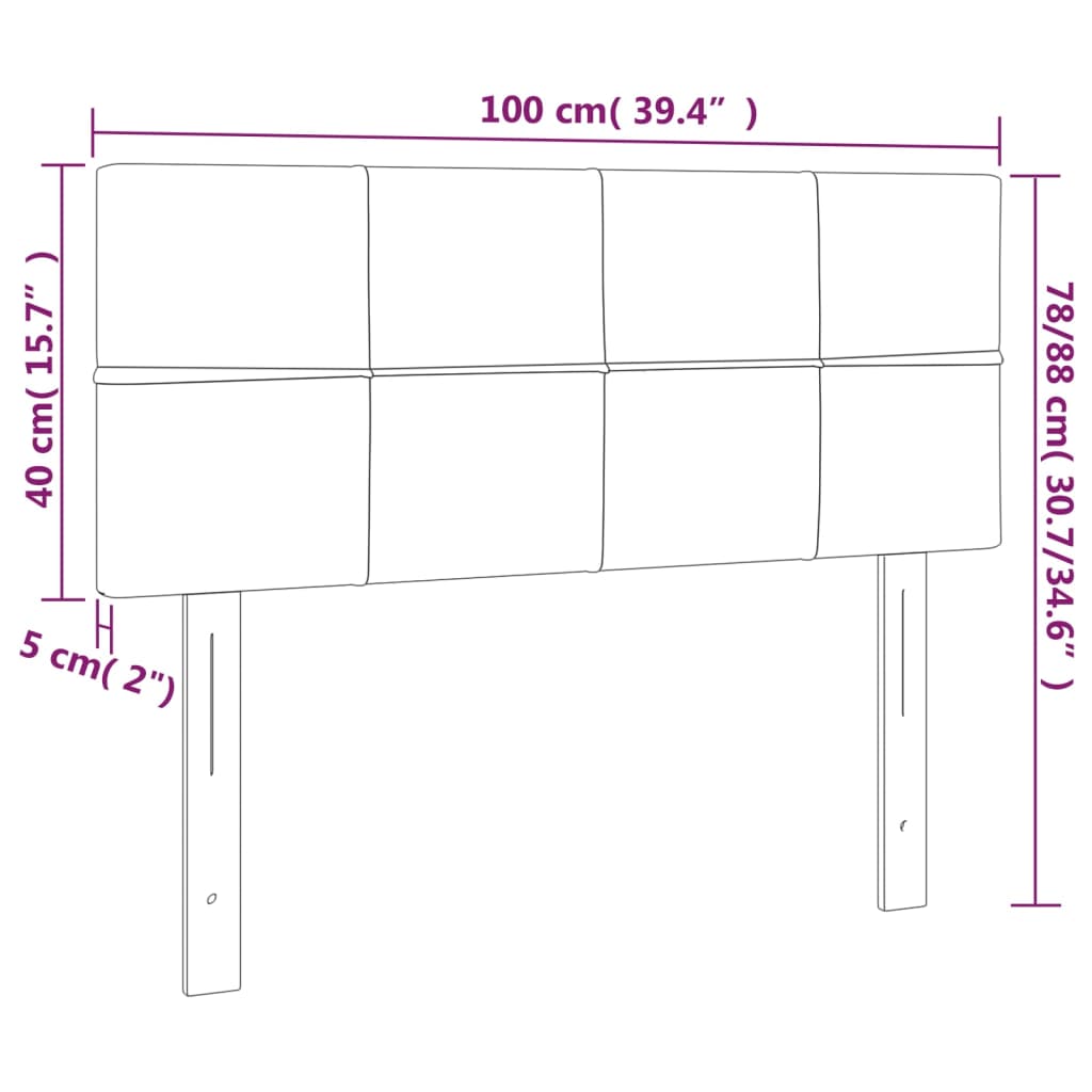 vidaXL Cabecero con LED de terciopelo rosa 100x5x78/88 cm