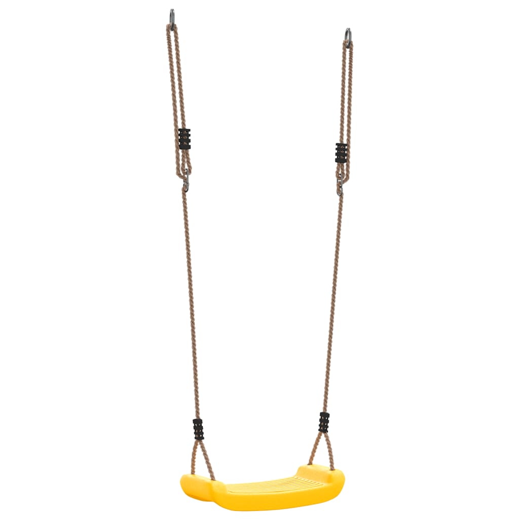 vidaXL Columpio para niños individual con cuerda ajustable amarillo