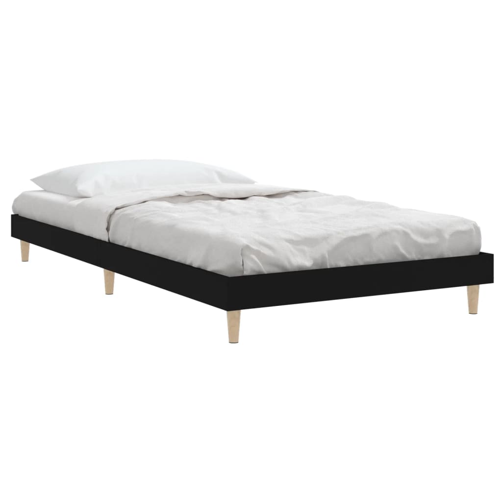 vidaXL Estructura de cama madera de ingeniería negra 90x200 cm