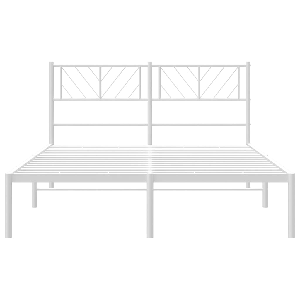 vidaXL Estructura cama sin colchón con cabecero metal blanco 160x200cm