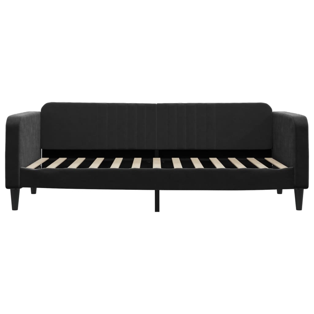 vidaXL Sofá cama con colchón terciopelo negro 90x200 cm