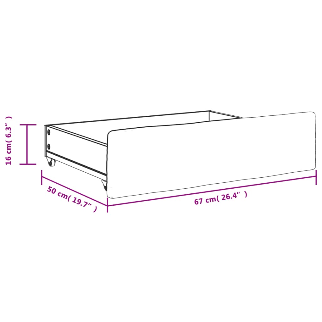 vidaXL Cajones de cama 2 uds madera de ingeniería y terciopelo azul