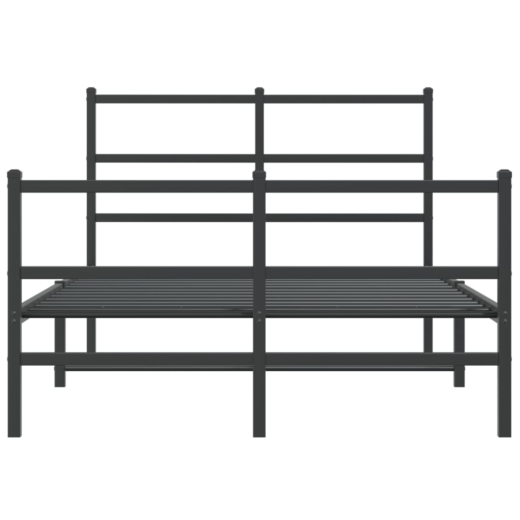 vidaXL Estructura cama sin colchón con estribo metal negro 120x190 cm