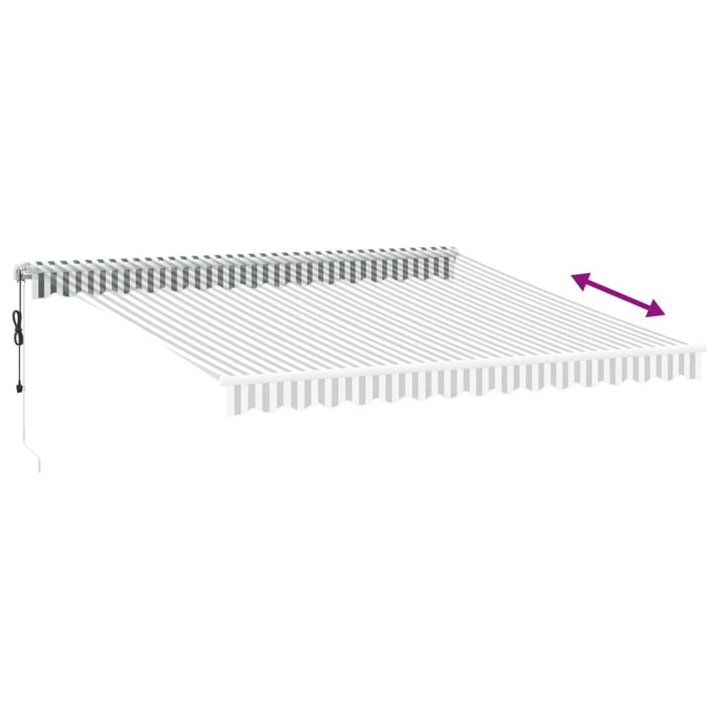 vidaXL Toldo retráctil automático luz LED antracita blanco 400x300cm