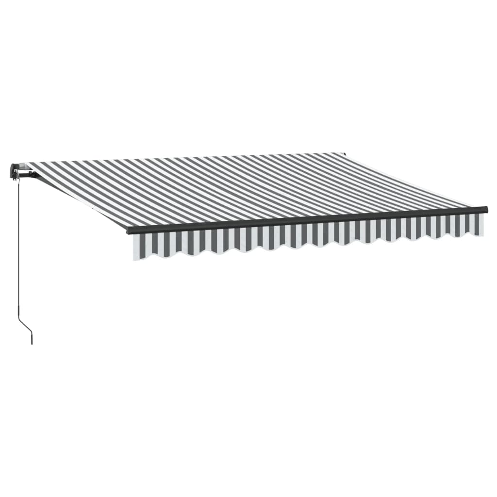 vidaXL Toldo retráctil manual gris antracita y blanco 350x250 cm