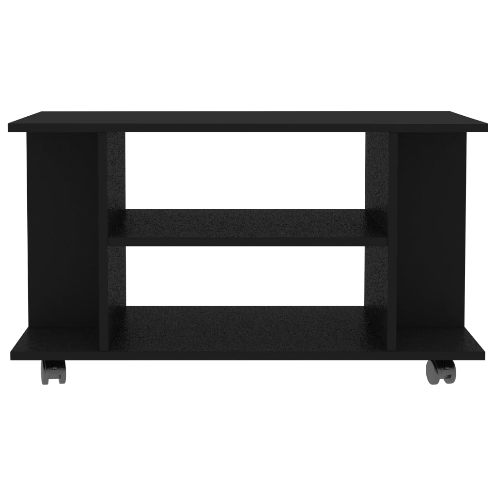 vidaXL Mueble de TV con ruedas madera de ingeniería negro 80x40x45 cm