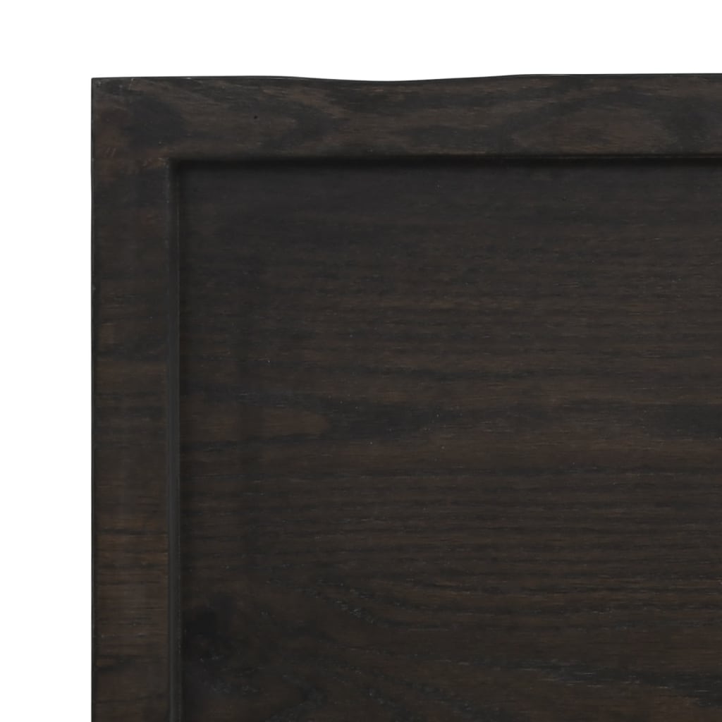vidaXL Estante pared madera roble tratada marrón oscuro 220x50x(2-6)cm