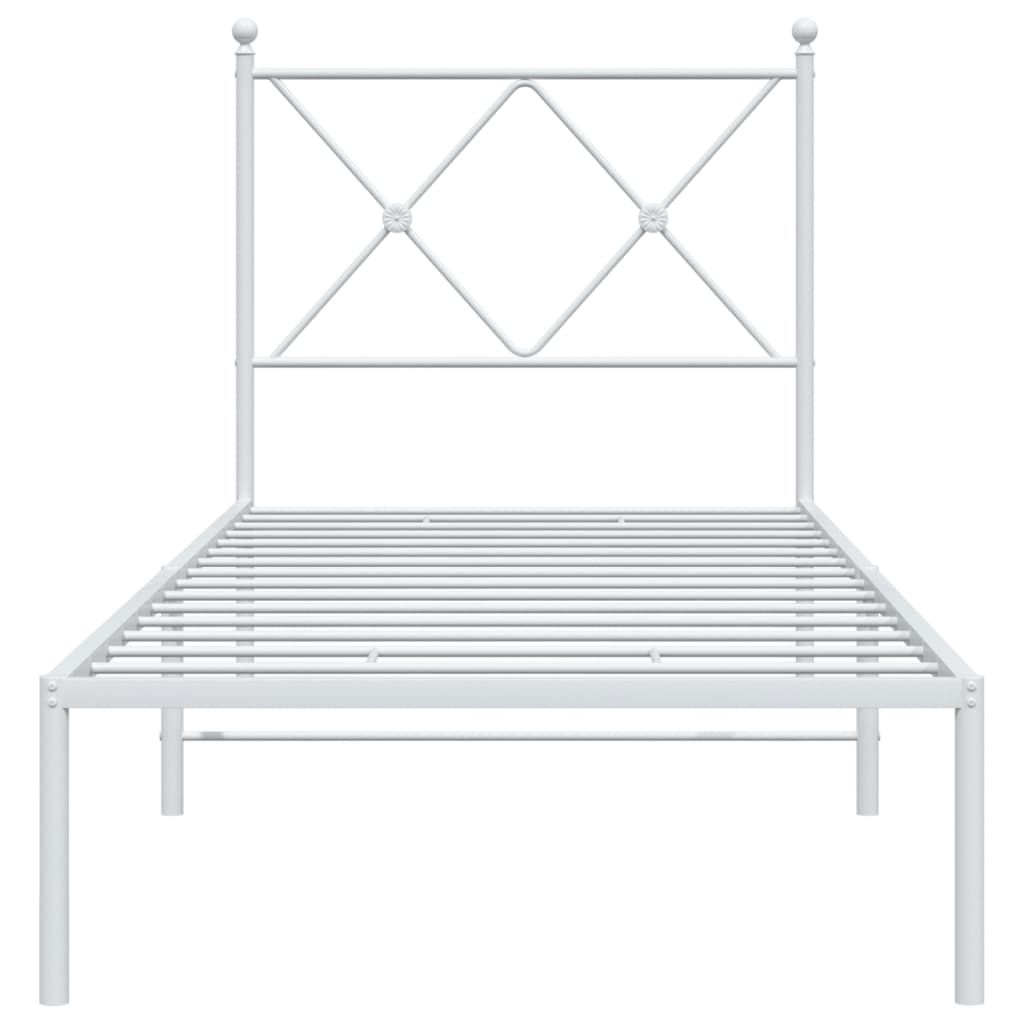 vidaXL Estructura cama sin colchón con cabecero metal blanco 75x190 cm