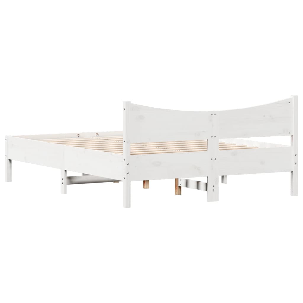 vidaXL Estructura de cama sin colchón madera de pino blanco 135x190 cm