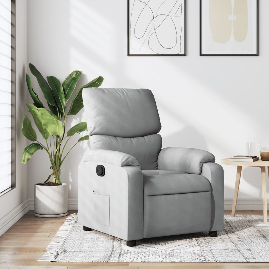 vidaXL Sillón reclinable de tela gris claro