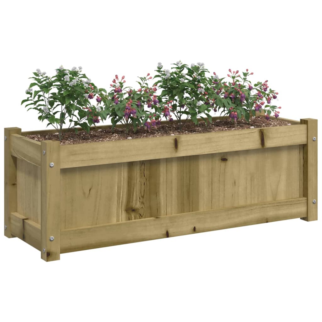 vidaXL Jardinera de madera de pino impregnada 90x31x31 cm