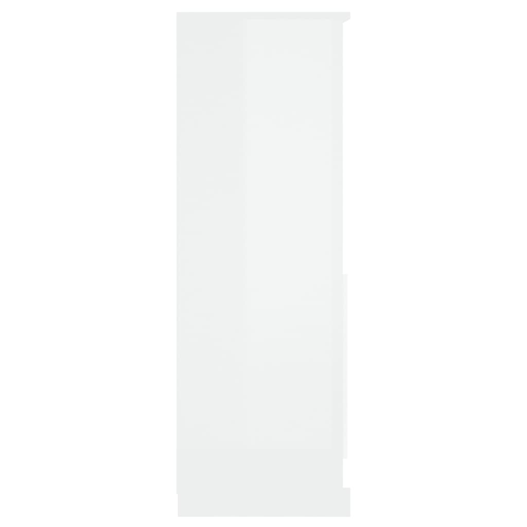 vidaXL Aparador de madera contrachapada blanco brillo 60x35,5x103,5 cm