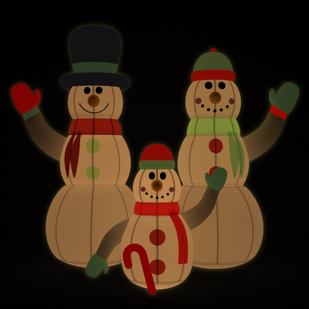 vidaXL Familia de muñecos de nieve inflables con LED 500 cm