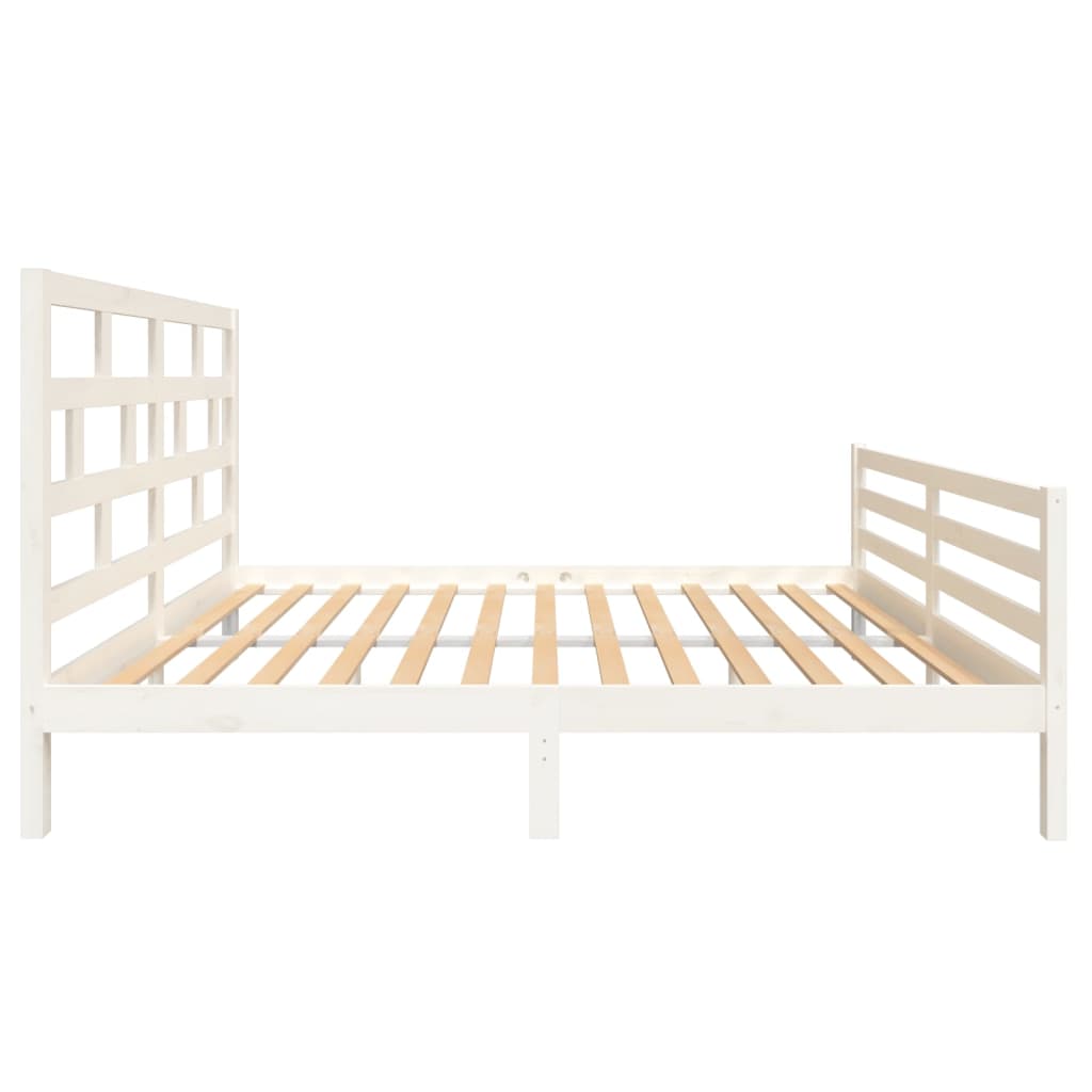 vidaXL Estructura de cama de madera maciza de pino blanca 160x200 cm