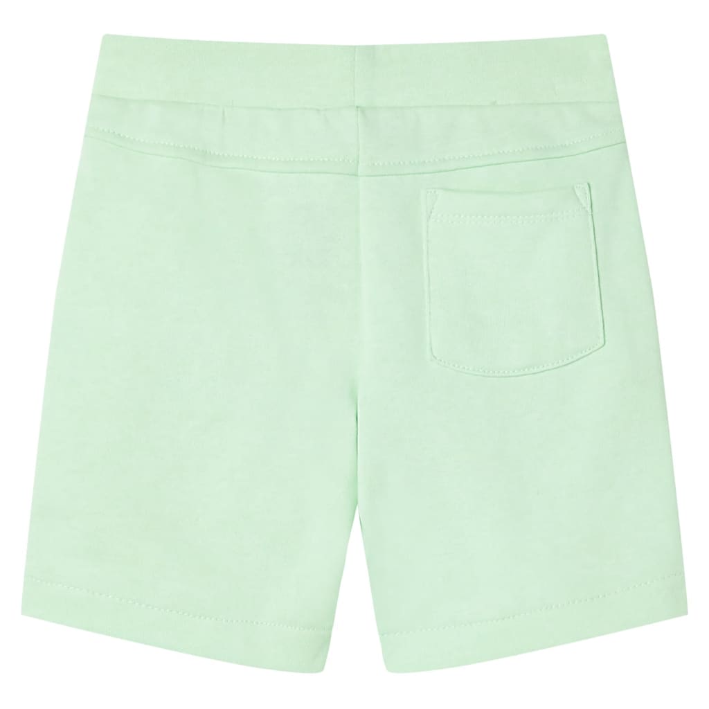 Pantalones cortos infantiles con cordón verde chillón 104