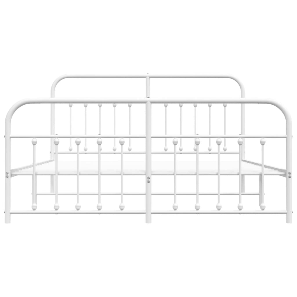 vidaXL Estructura cama sin colchón con estribo metal blanco 183x213 cm