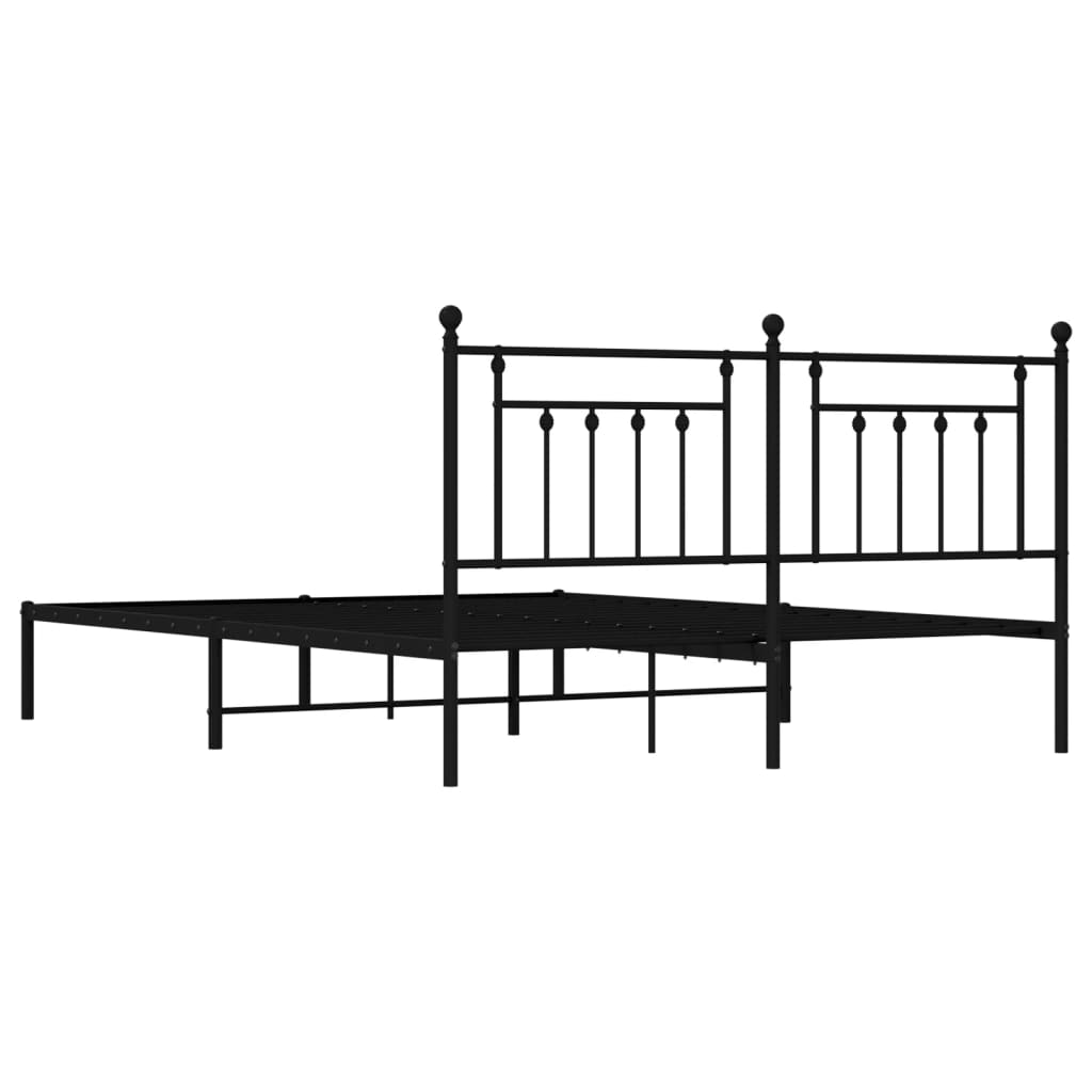 vidaXL Estructura cama sin colchón con cabecero metal negro 183x213 cm