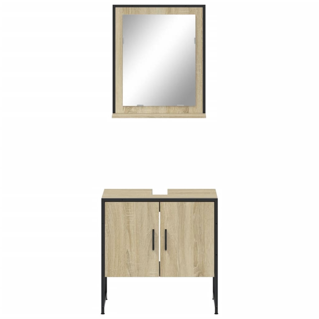 vidaXL Set de muebles de baño 2 pzas madera de ingeniería roble sonoma