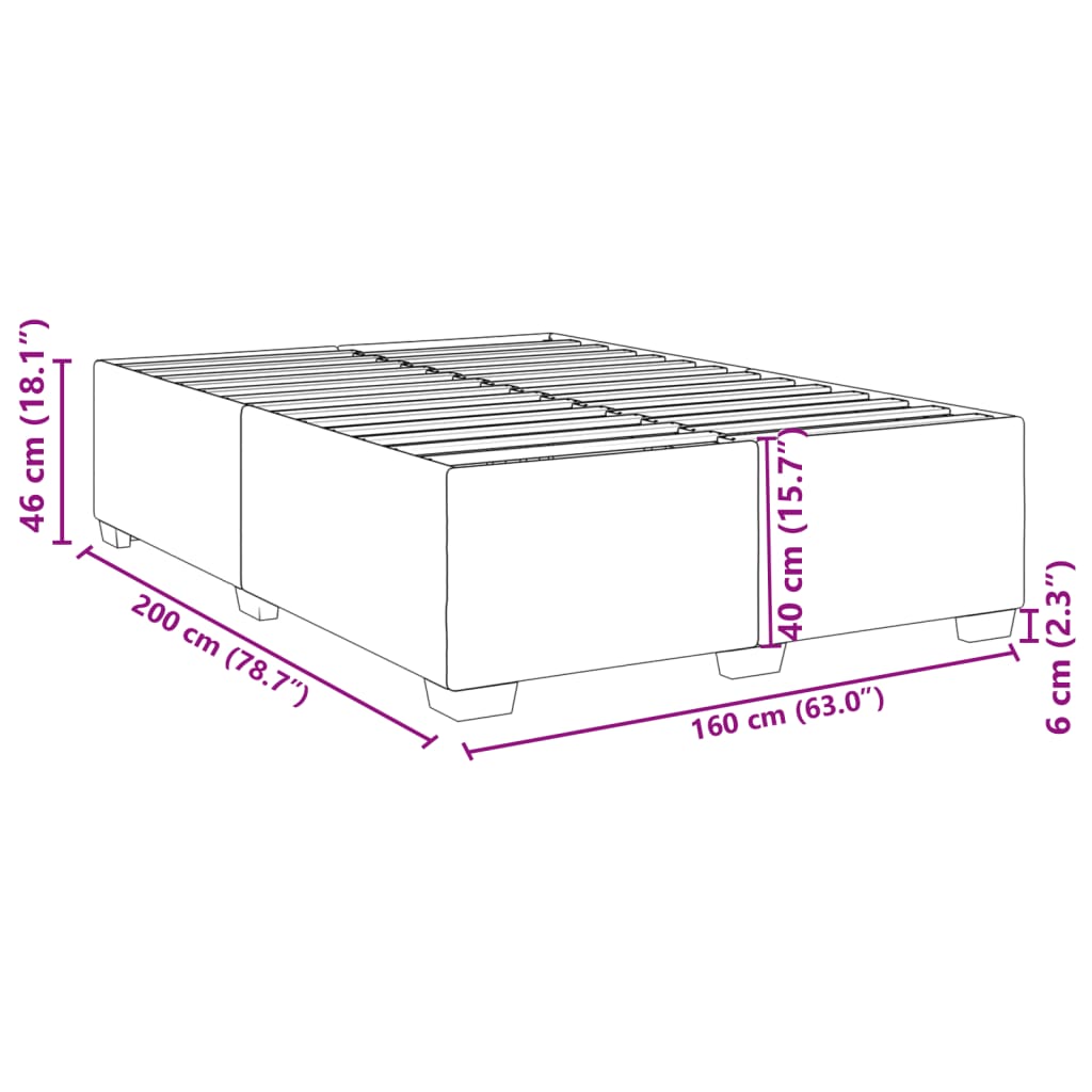 vidaXL Estructura de cama sin colchón cuero sintético negro 160x200 cm