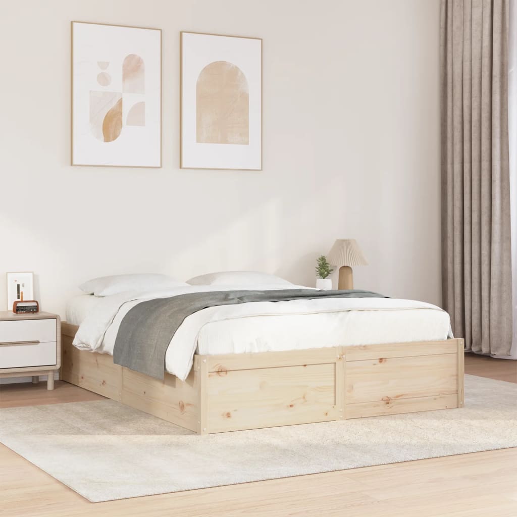 vidaXL Estructura de cama sin colchón madera de pino blanco 150x200 cm