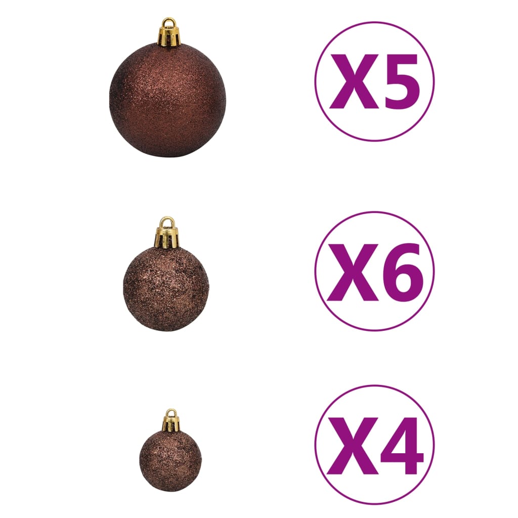 vidaXL Árbol de Navidad preiluminado con luces y bolas blanco 120 cm