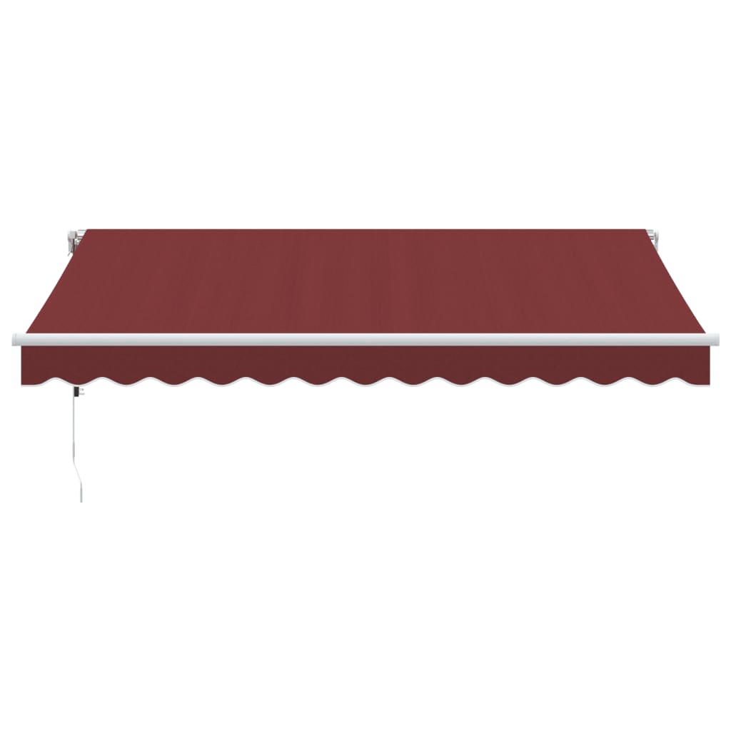 vidaXL Toldo retráctil automático con luces LED burdeos 350x250 cm