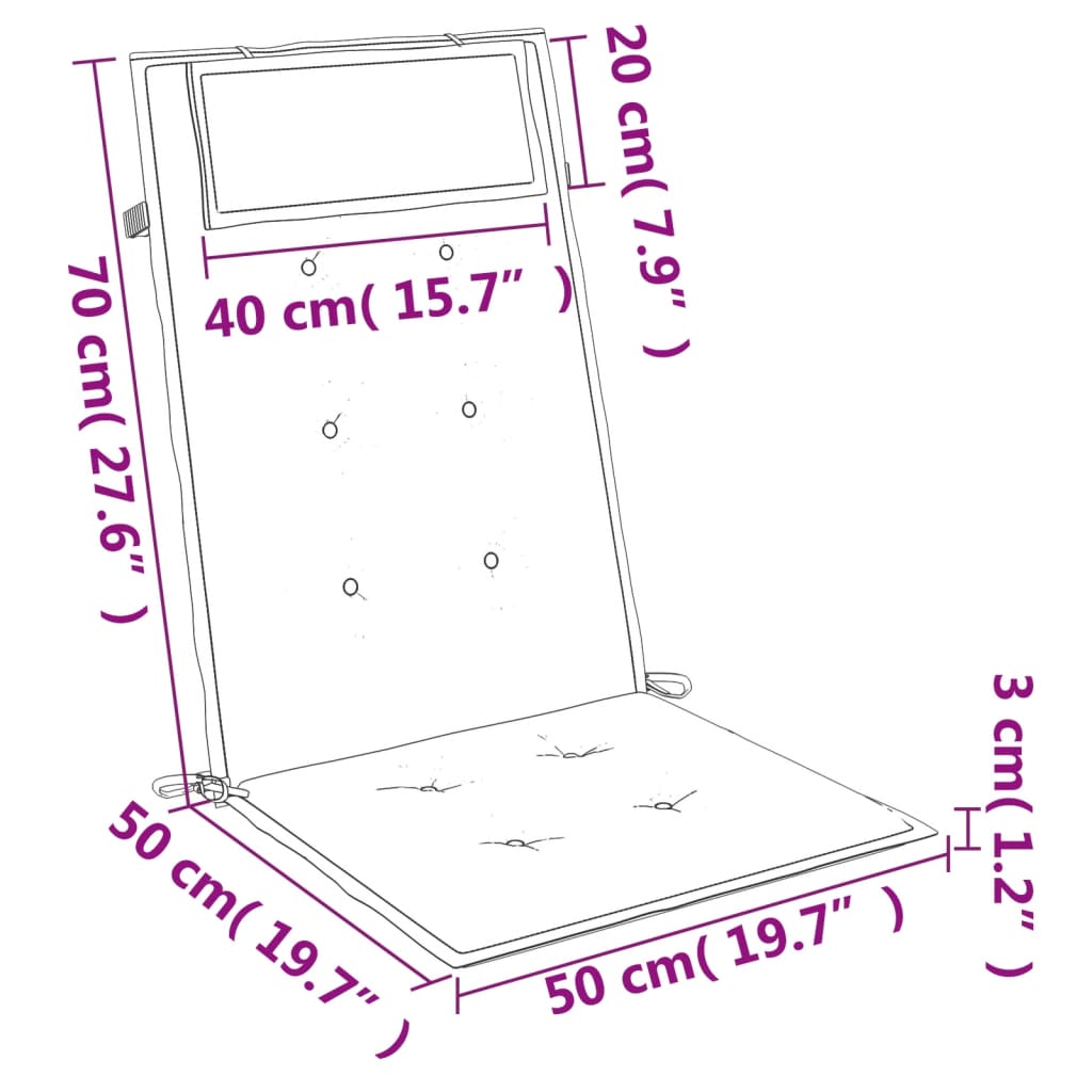 vidaXL Cojines de silla con respaldo alto 6 uds tela Oxford rojo tinto