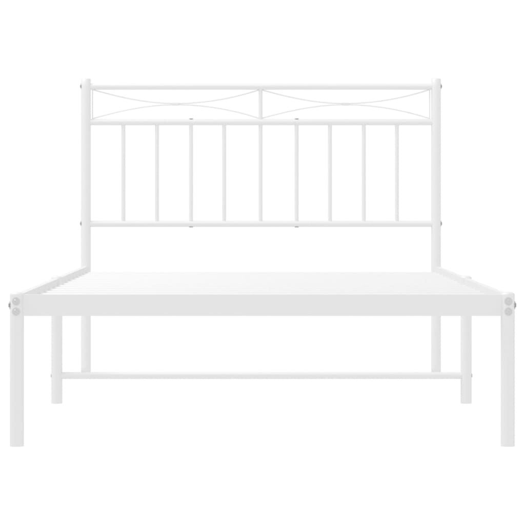 vidaXL Estructura cama sin colchón con cabecero metal blanco 107x203cm