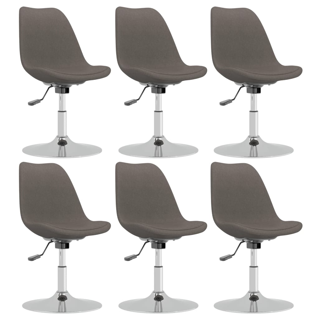 vidaXL Sillas de comedor giratorias 6 unidades tela gris oscuro