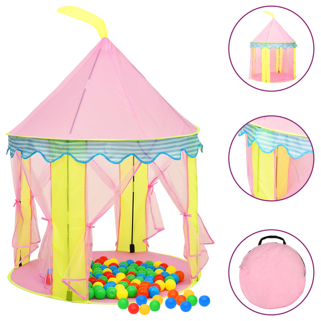 vidaXL Tienda de juegos para niños con 250 bolas rosa 100x100x127 cm