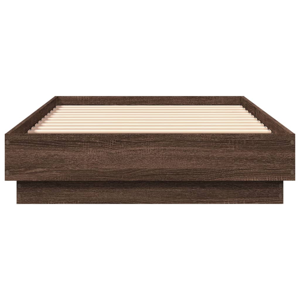 vidaXL Estructura de cama sin colchón madera marrón roble 75x190 cm