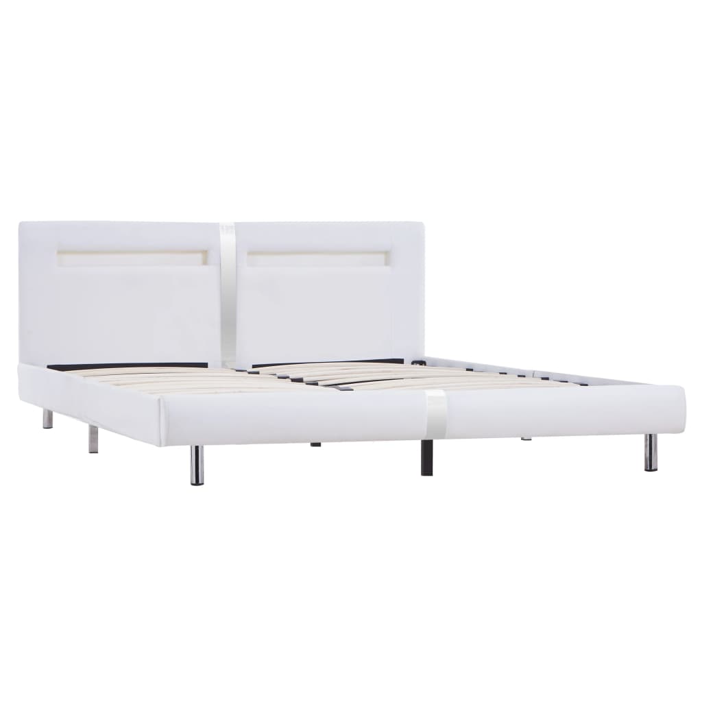 vidaXL Estructura de cama con LED sin colchón blanco 180x200 cm