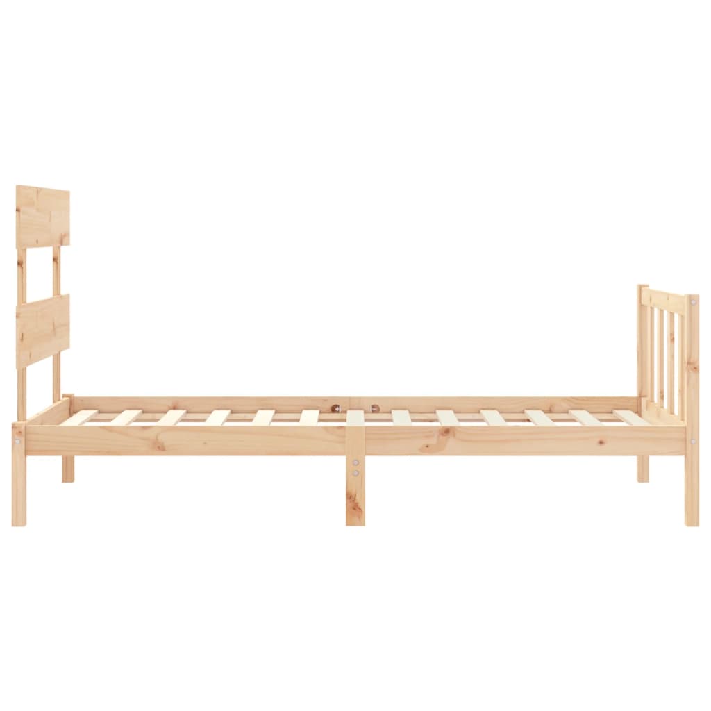 vidaXL Estructura de cama con cabecero madera maciza 100x200 cm