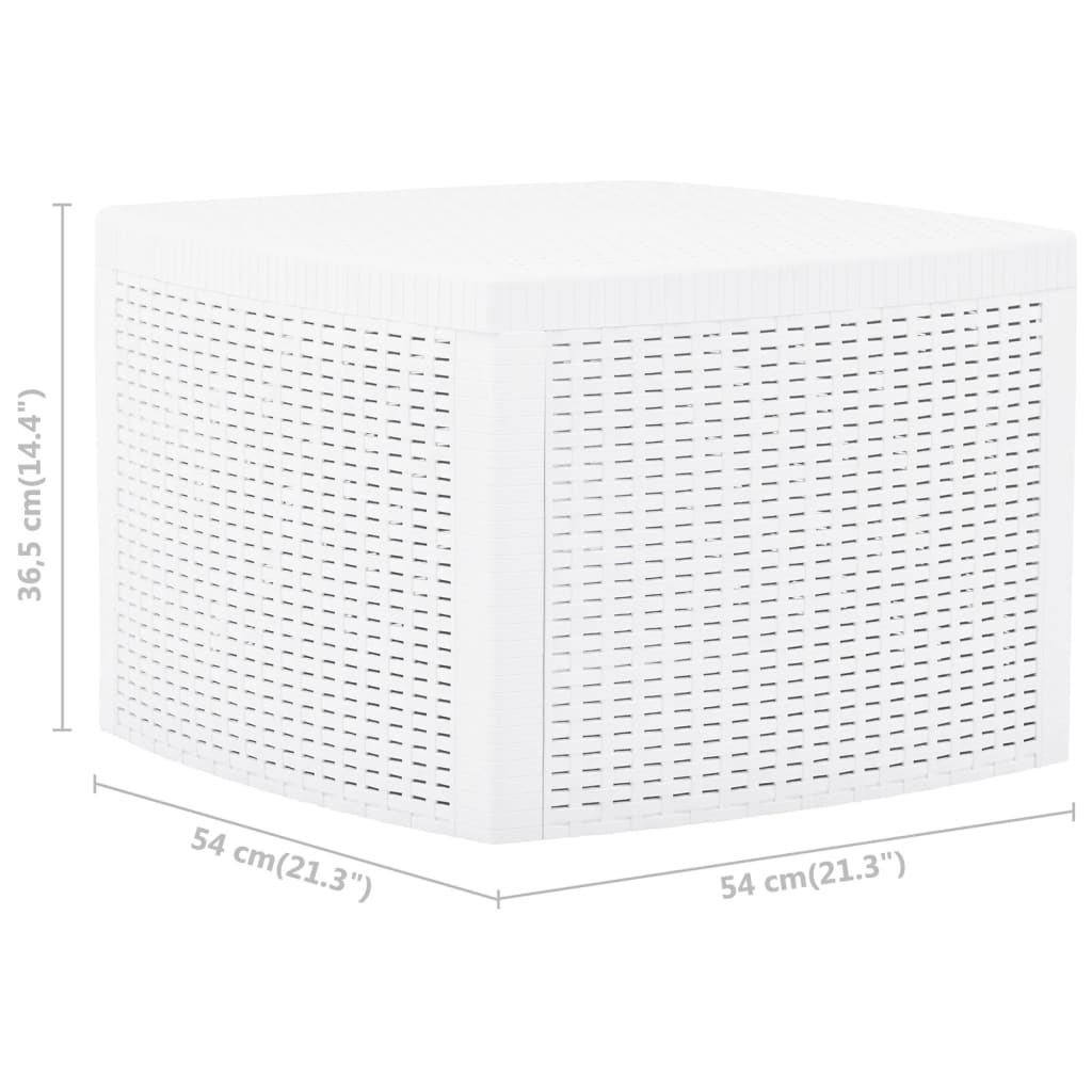 vidaXL Mesa auxiliar de plástico blanco 54x54x36,5 cm