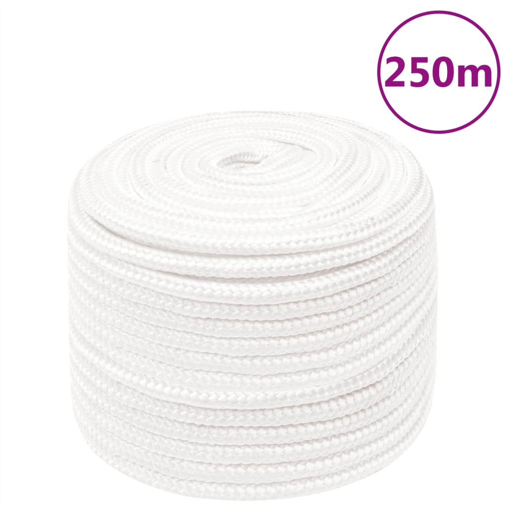 vidaXL Cuerda de barco polipropileno blanco intenso 14 mm 250 m