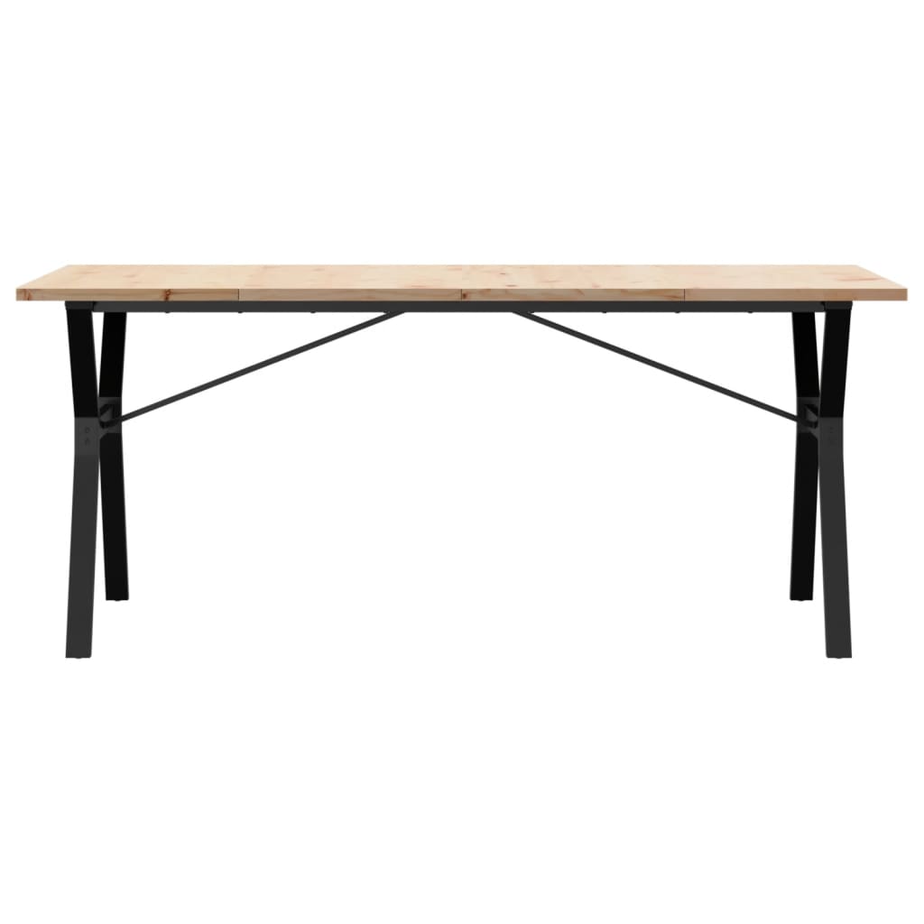 vidaXL Mesa comedor marco Y madera maciza pino y hierro 180x90x75,5 cm