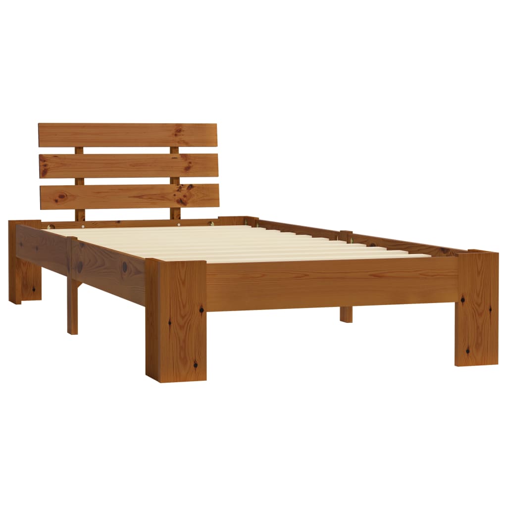 vidaXL Estructura cama sin colchón madera pino marrón miel 90x200 cm