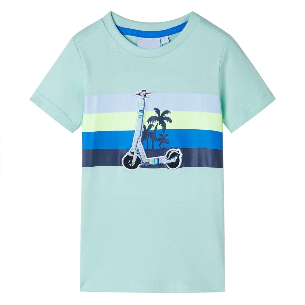 Camiseta infantil verde menta claro 140