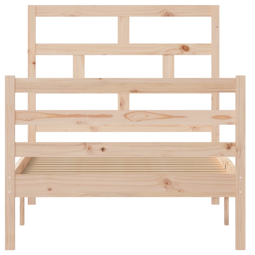 vidaXL Estructura de cama madera maciza 90x200 cm