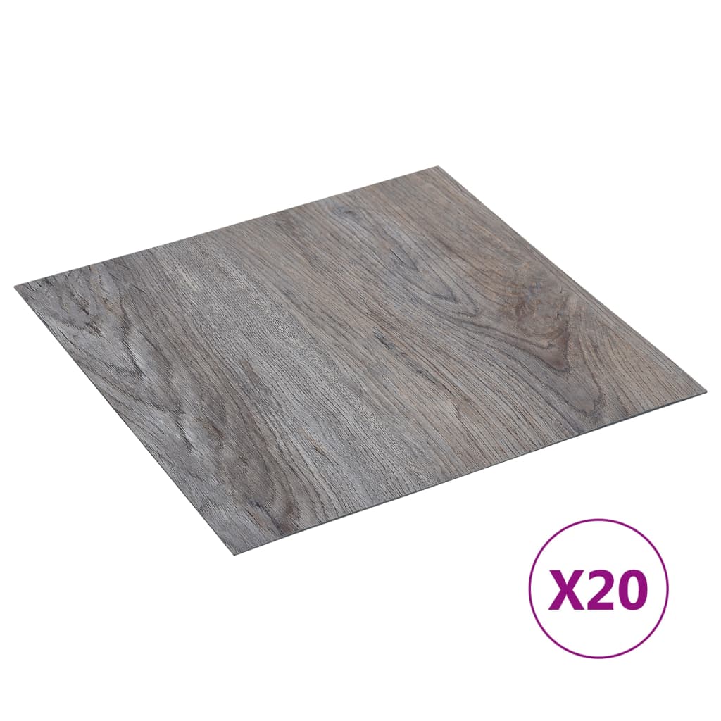 vidaXL Tarimas de suelo autoadhesivas 20 uds PVC marrón claro 1,86 m²