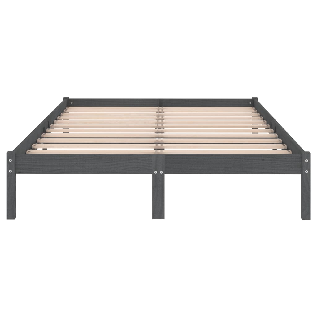 vidaXL Estructura de cama de madera maciza de pino gris 200x200 cm